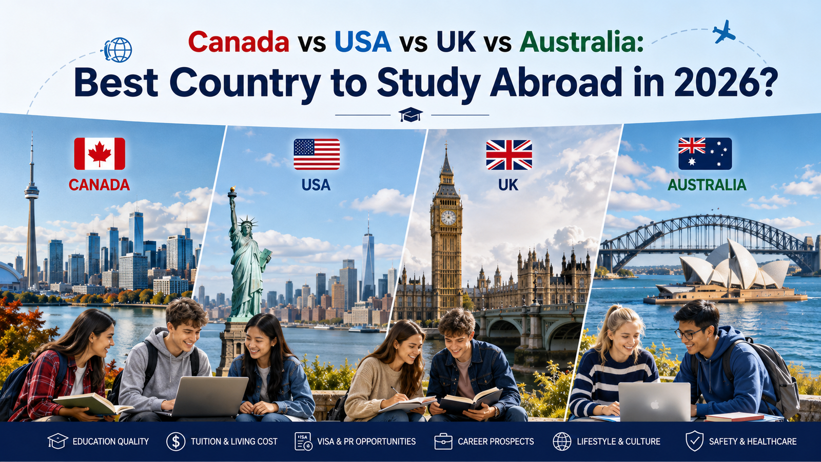 Canada vs USA vs UK vs Australia: Best Country to Study Abroad in 2026?