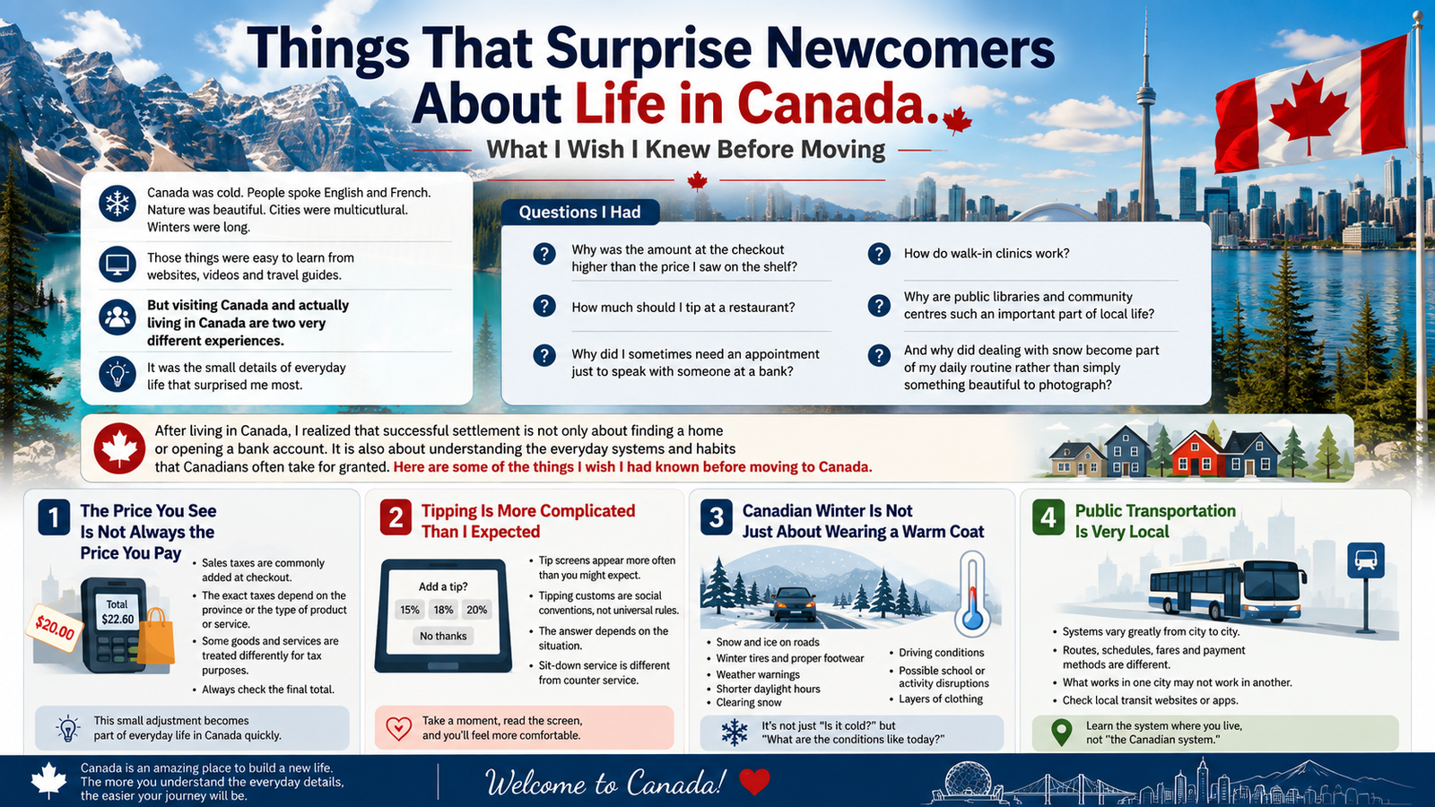 Things That Surprise Newcomers About Life in Canada: What I Wish I Knew Before Moving