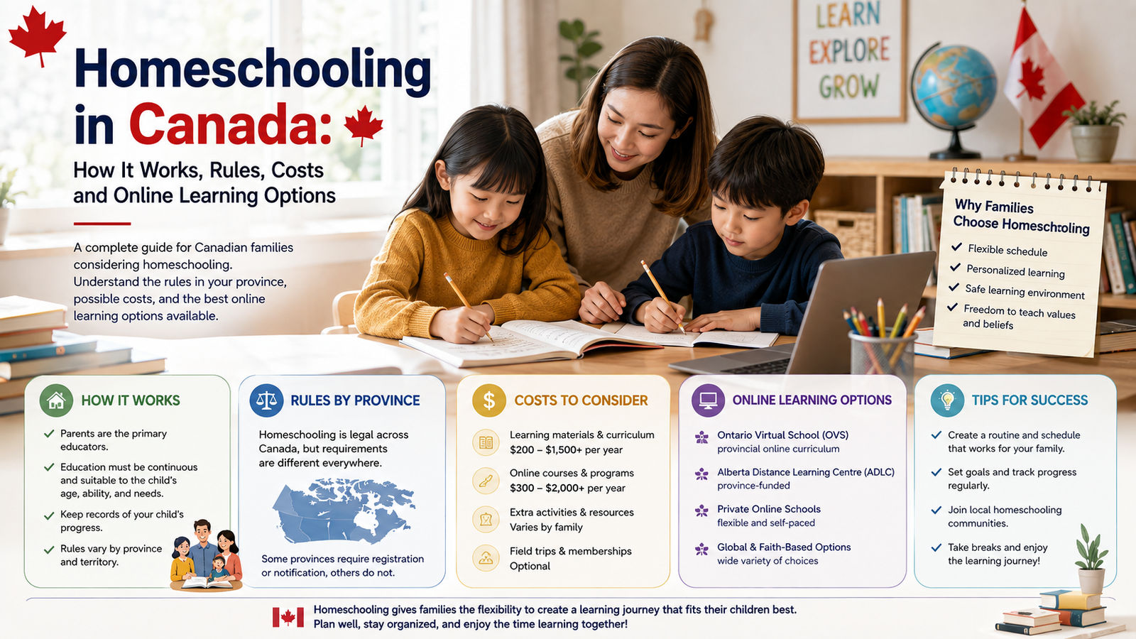 Homeschooling in Canada: How It Works, Rules, Costs and Online Learning Options